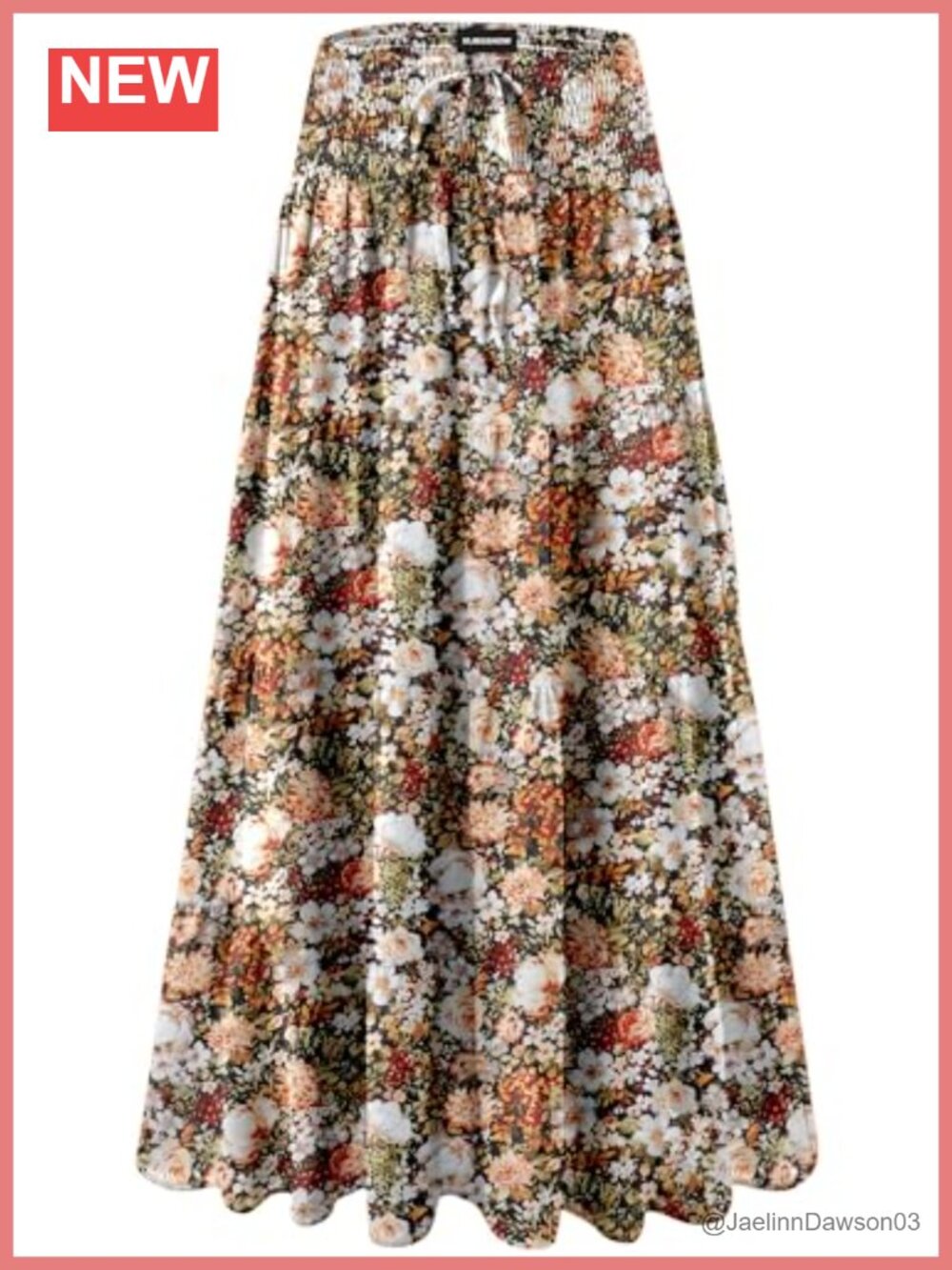 Women's Ruffle Maxi Skirt High Waist Pleated A-Line Boho Long Skirt